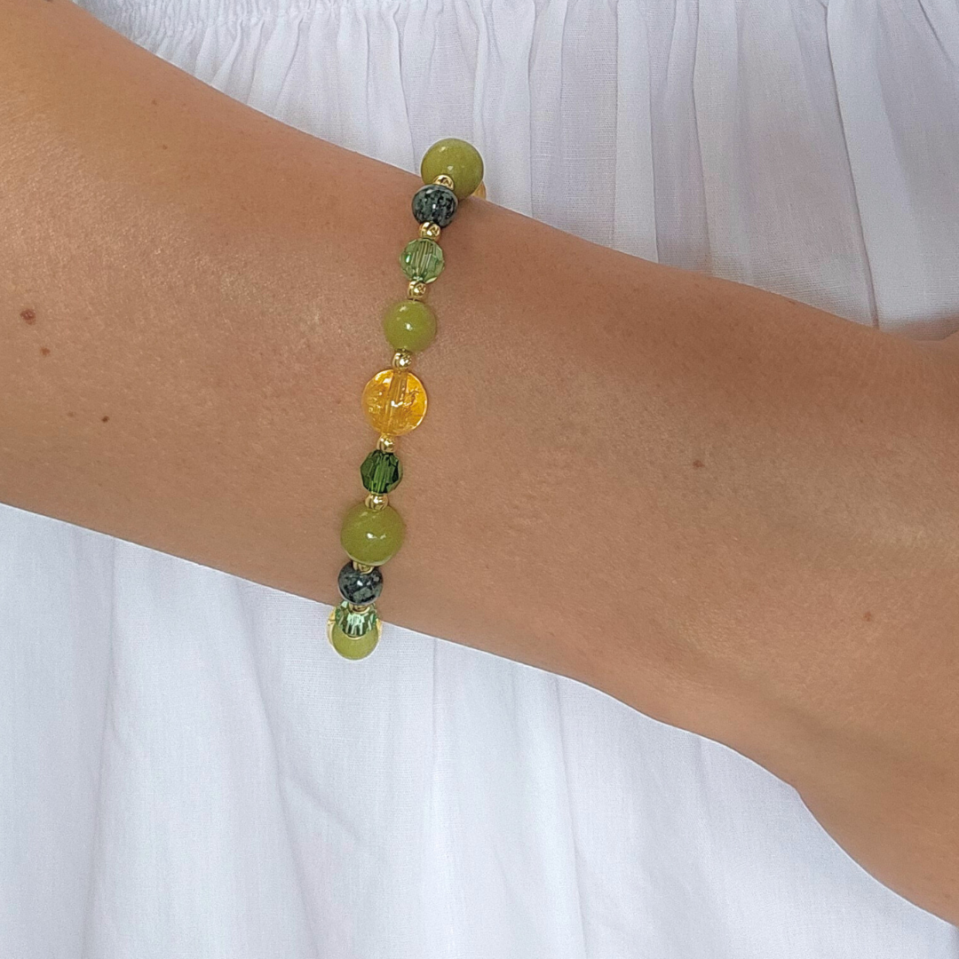 PERIDOT CRYSTALS LOCK BRACELET