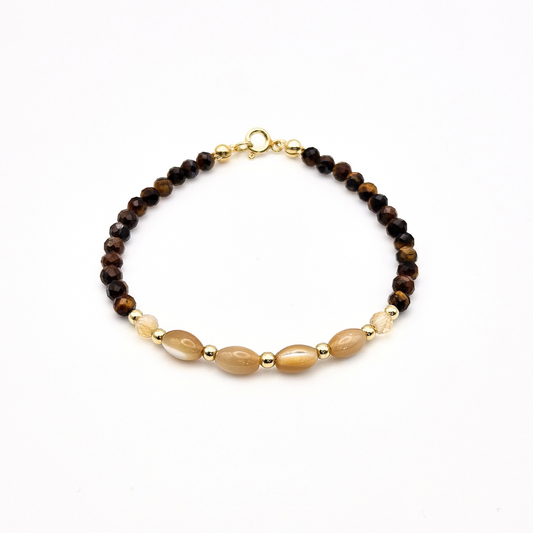 LOCK BRACELET HAPPY BROWN TIGER'S EYE