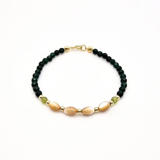 LOCK BRACELET HAPPY GREEN AGATE