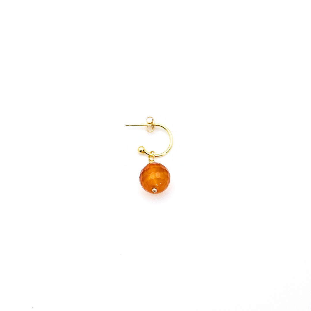 PENDIENTES DE BOLA DESERTO VERMELHO CORNALINA