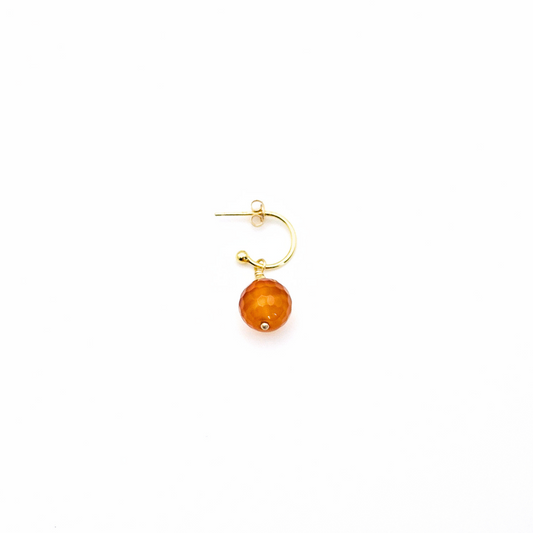 OHRRINGE DESERTO VERMELHO EINZELPERLEN AUS KARNEOL