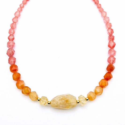 HALSKETTE DESERTO VERMELHO MIT CITRIN