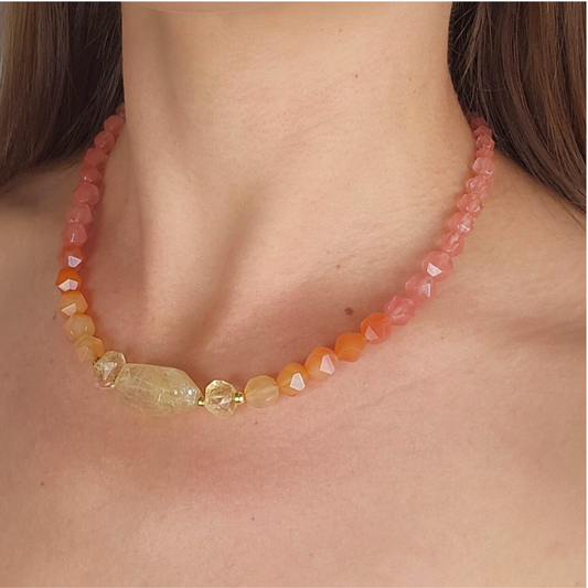 HALSKETTE DESERTO VERMELHO MIT CITRIN