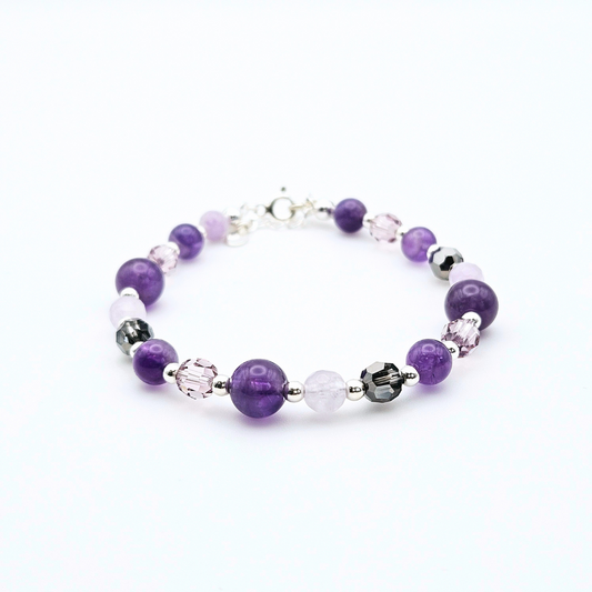 AMETHYST CRYSTALS LOCK BRACELET