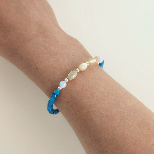 LOCK BRACELET HAPPY BLUE APATITE