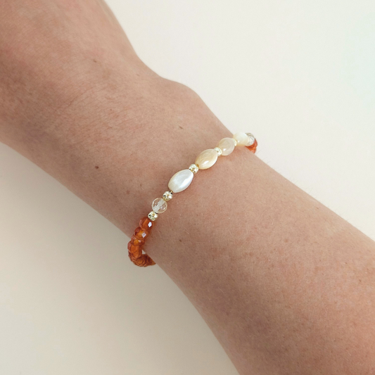 LOCK BRACELET HAPPY ORANGE CARNELIAN