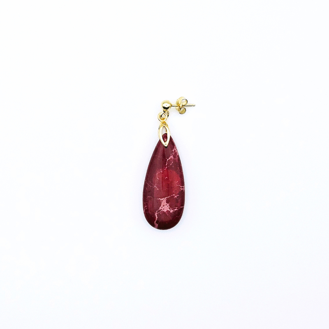 DROP-SHAPED DANGLE EARRINGS RED