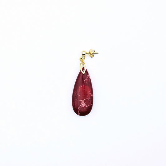 DROP-SHAPED DANGLE EARRINGS RED