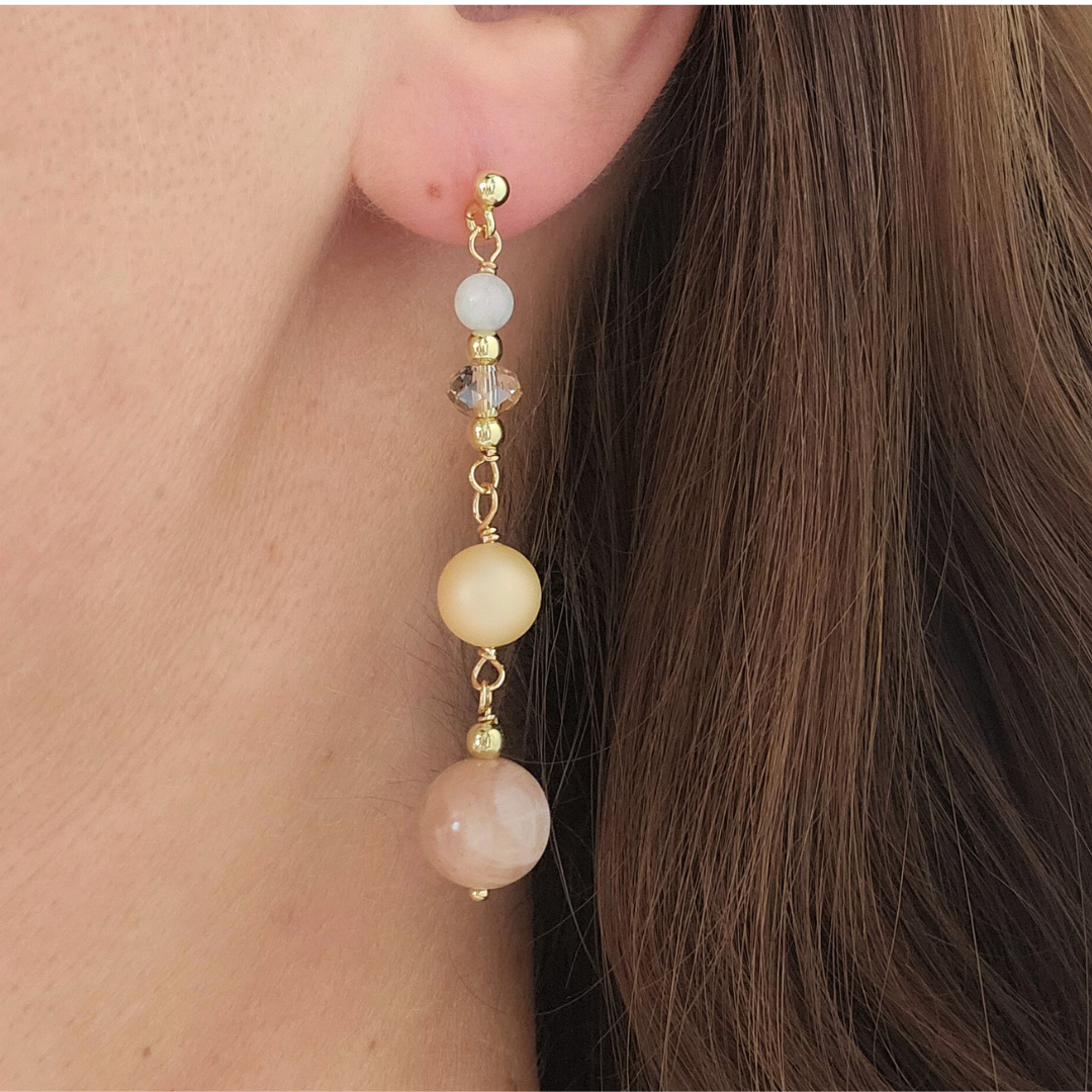 PEACH RAYS DANGLE EARRINGS