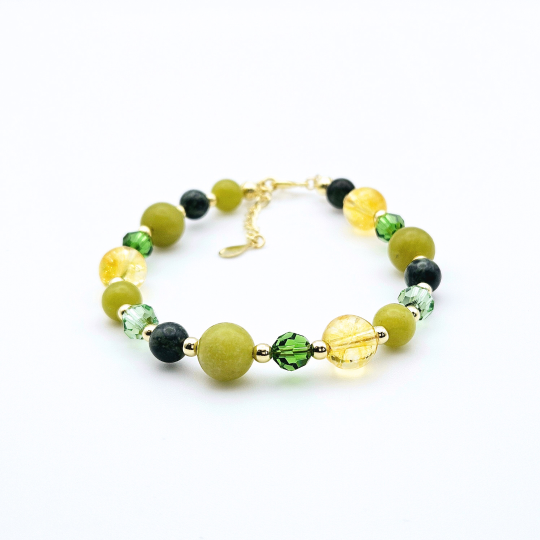 PERIDOT CRYSTALS LOCK BRACELET