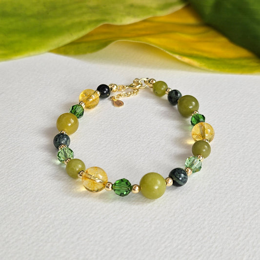 PERIDOT CRYSTALS LOCK BRACELET