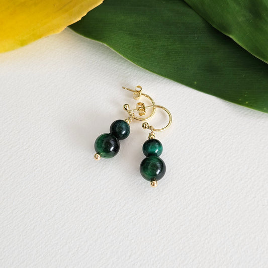 LEVADAS POST EARRINGS GREEN