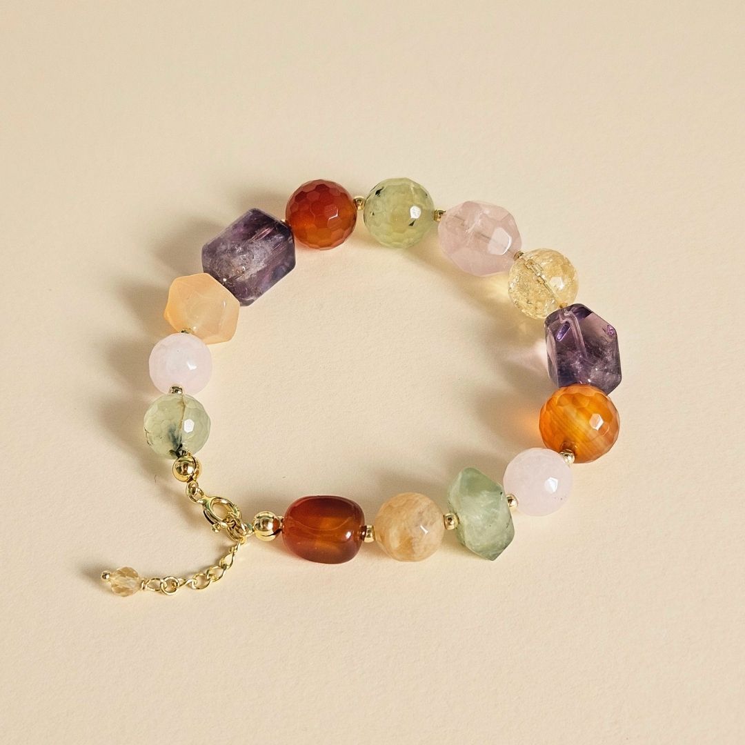 Statement Flores Bracelet – Gold-plated Silver & Mixed Gemstones