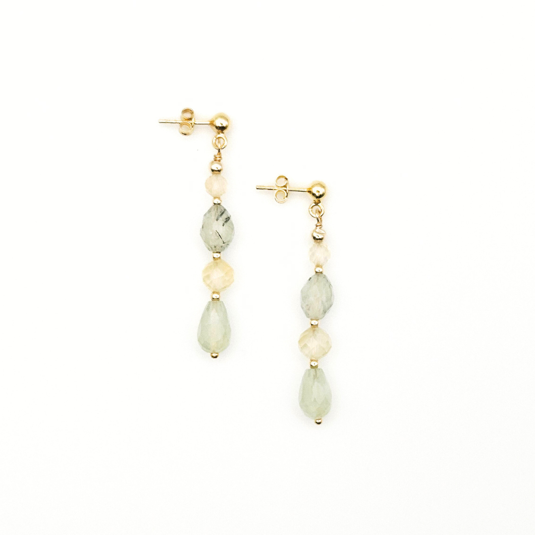 BRINCOS CALDEIRA COM PREHNITA