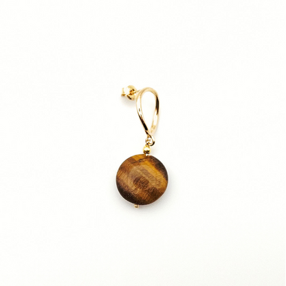 ROSAIS TIGER'S EYE DISCS POST EARRINGS