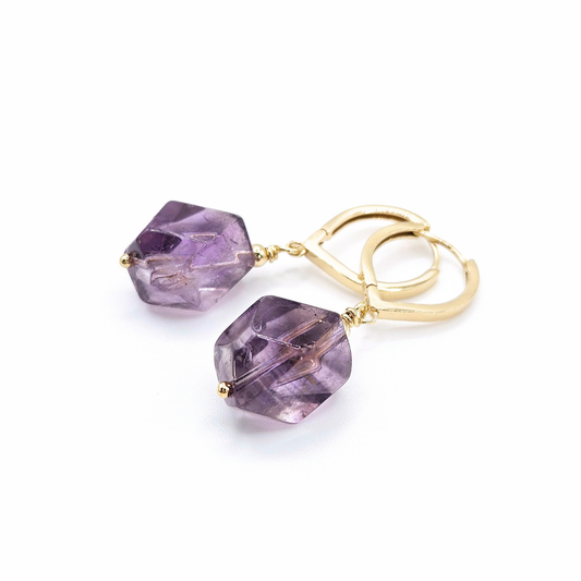 Flores Amethyst Ohrringe – Vergoldetes Silber & Edelsteine