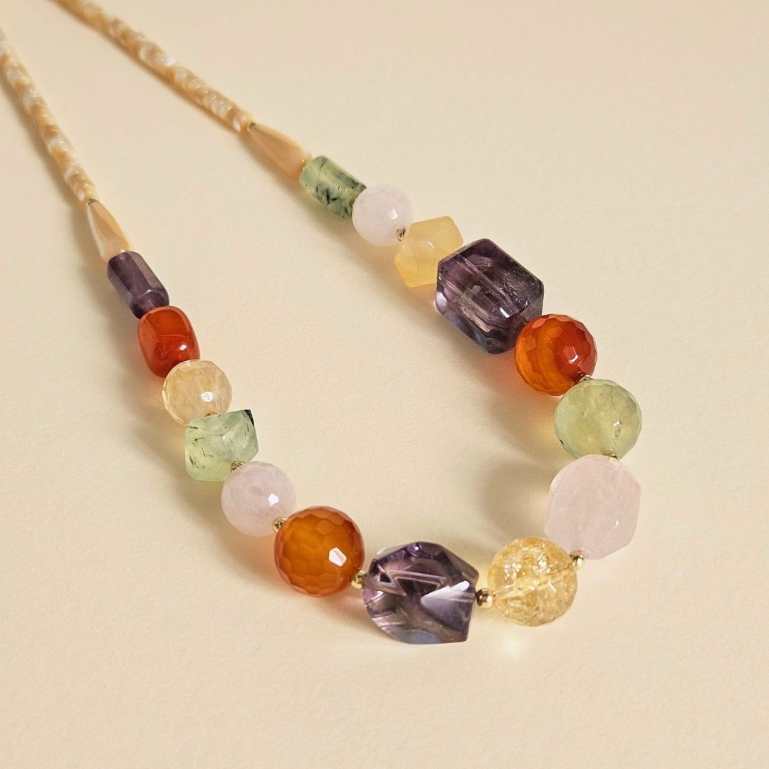 Flores Necklace – Gold-plated Silver & Mixed Gemstones
