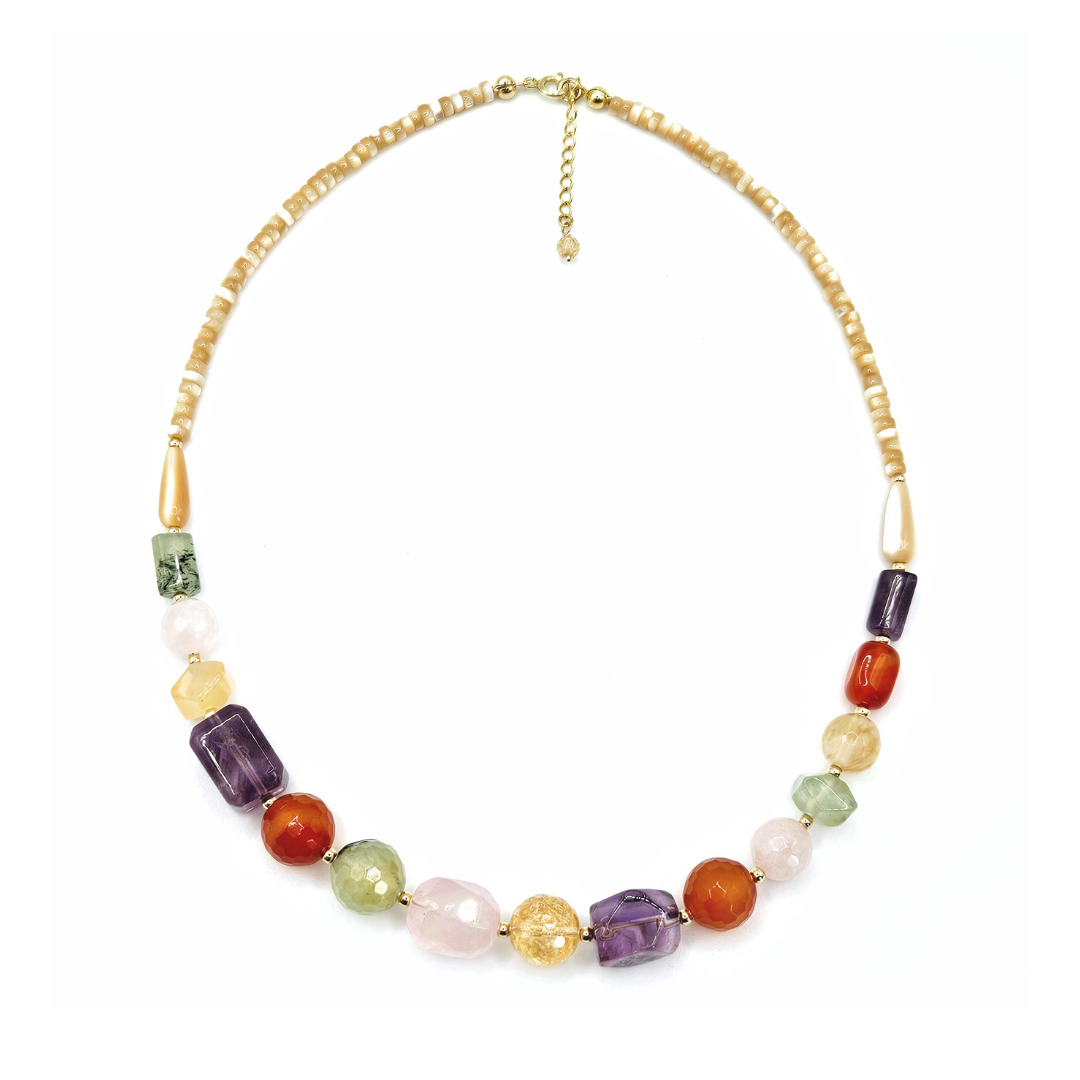 Flores Necklace – Gold-plated Silver & Mixed Gemstones