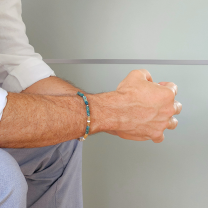 MEN BRACELET JASPER DEEP SEA & BROWN MIX