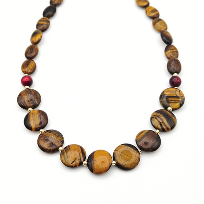 ROSAIS TIGER'S EYE DISCS NECKLACE