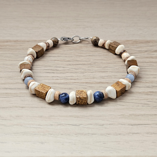 MEN BRACELET JASPER WITH SODALITE & ANGELITE