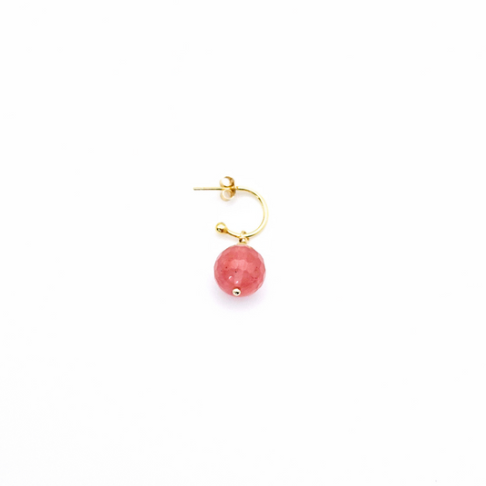 BRINCOS BOLA SIMPLES DESERTO VERMELHO QUARTZO