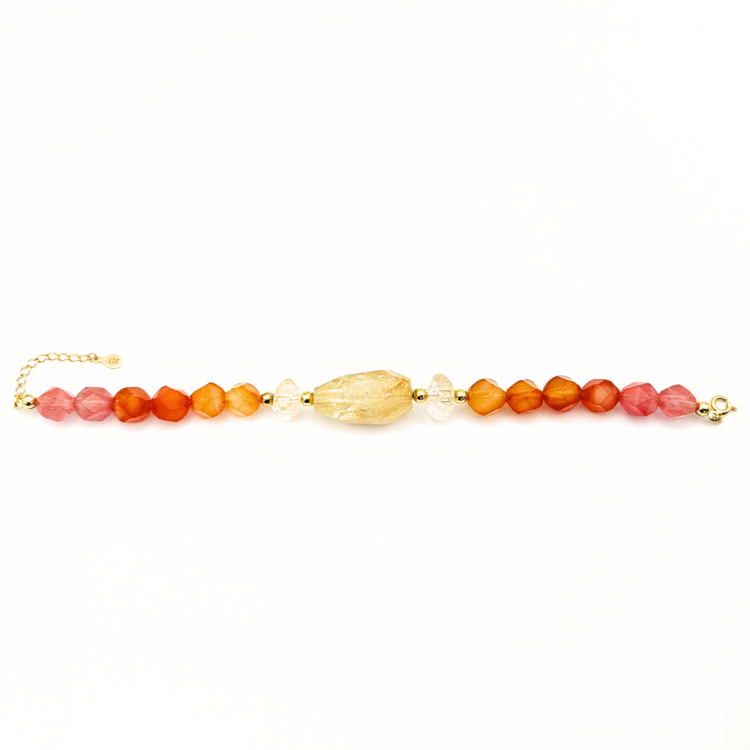 PULSEIRA DESERTO VERMELHO COM CITRINO