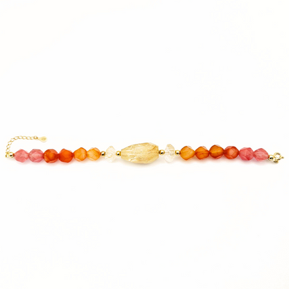 PULSEIRA DESERTO VERMELHO COM CITRINO