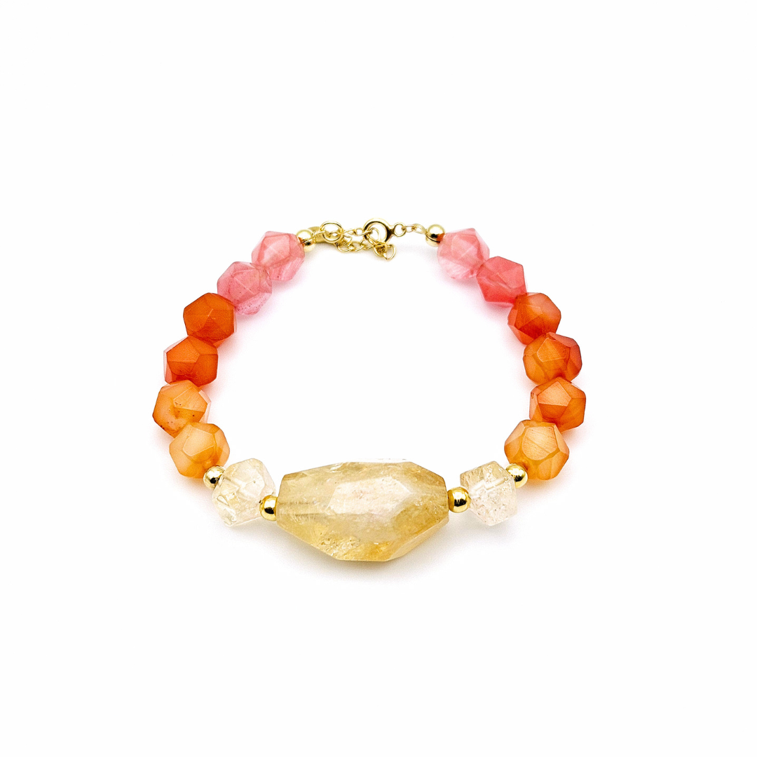 PULSEIRA DESERTO VERMELHO COM CITRINO