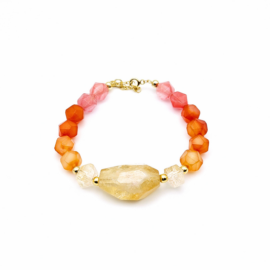 PULSEIRA DESERTO VERMELHO COM CITRINO