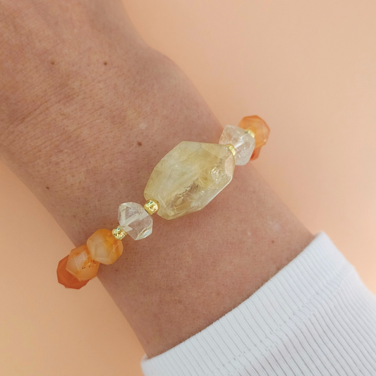 PULSEIRA DESERTO VERMELHO COM CITRINO