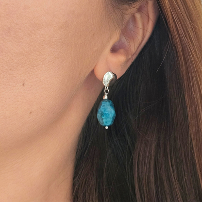 Konkordia Earrings – 925 Sterling Silver & Apatite