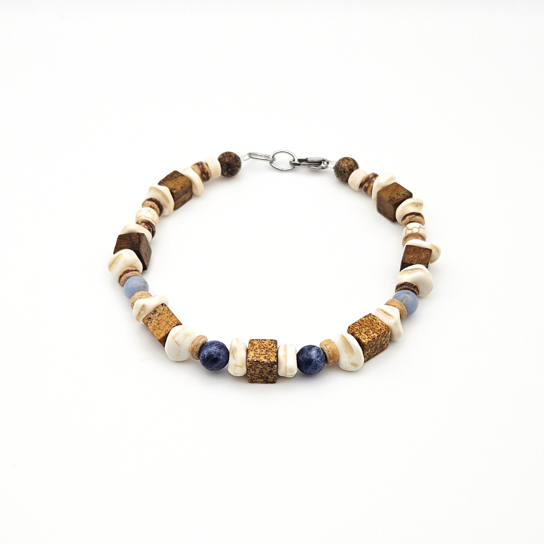 MEN BRACELET JASPER WITH SODALITE & ANGELITE