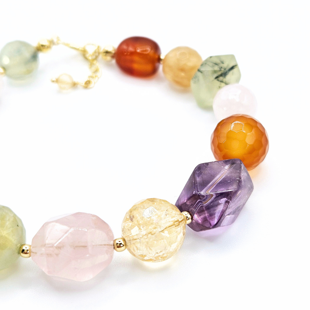 Statement Flores Bracelet – Gold-plated Silver & Mixed Gemstones