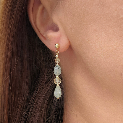 BRINCOS CALDEIRA COM PREHNITA