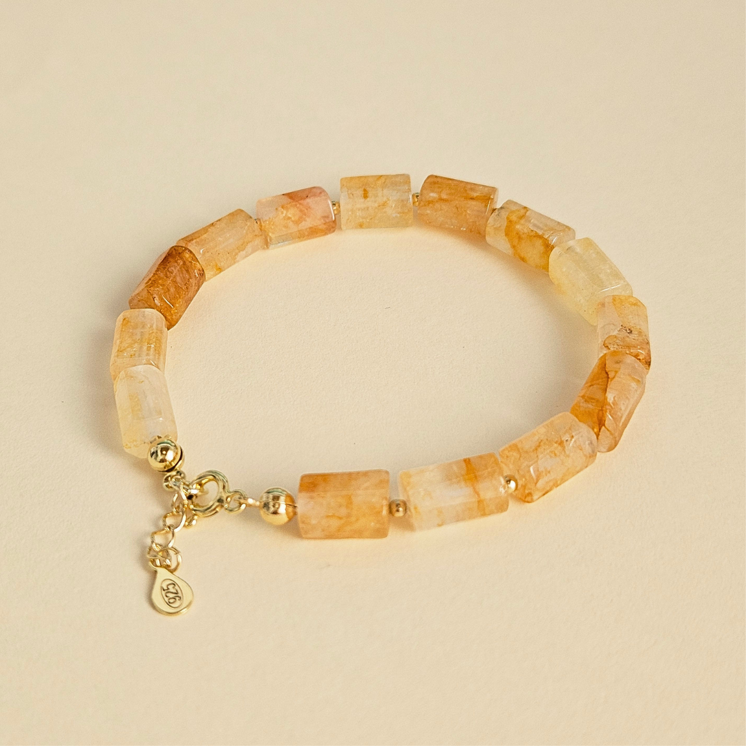 Ilha do Sol Baroque Bracelet - Hematoid Quartz & Gold-plated Silver