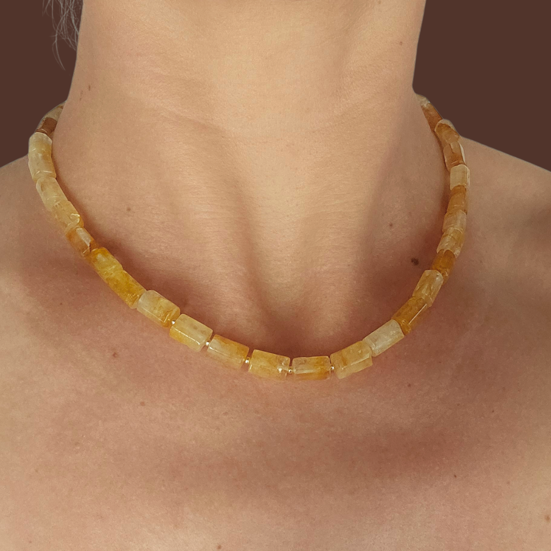 Ilha do Sol Baroque Necklace - Hematoid Quartz & Gold-plated Silver