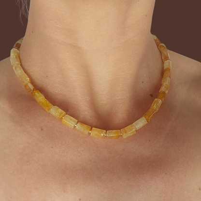 Ilha do Sol Baroque Necklace - Hematoid Quartz & Gold-plated Silver