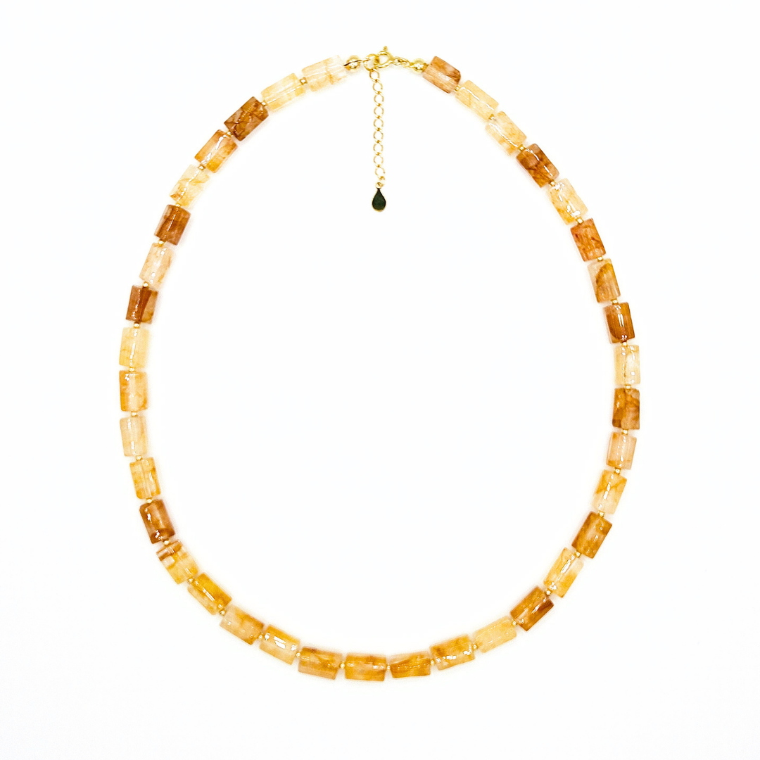 Ilha do Sol Baroque Necklace - Hematoid Quartz & Gold-plated Silver