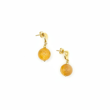 Ilha do Sol Ohrringe – Sonnenstein & vergoldetes Silber