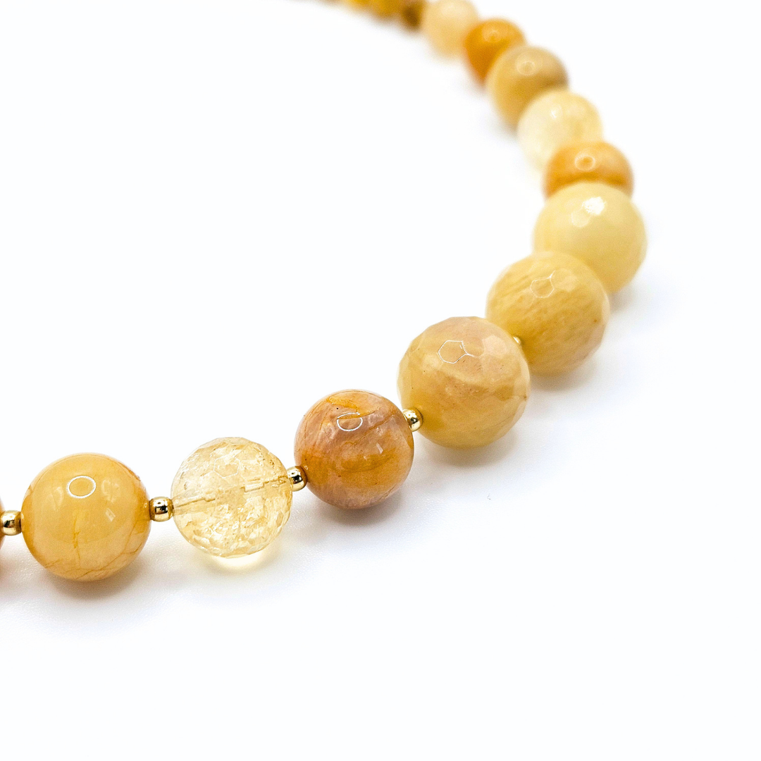 Ilha do Sol Necklace - Sunstone, Citrine, Tiger's Eye & Gold-plated Silver
