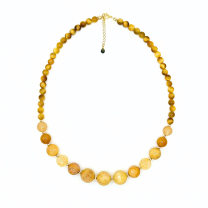 Ilha do Sol Necklace - Sunstone, Citrine, Tiger's Eye & Gold-plated Silver