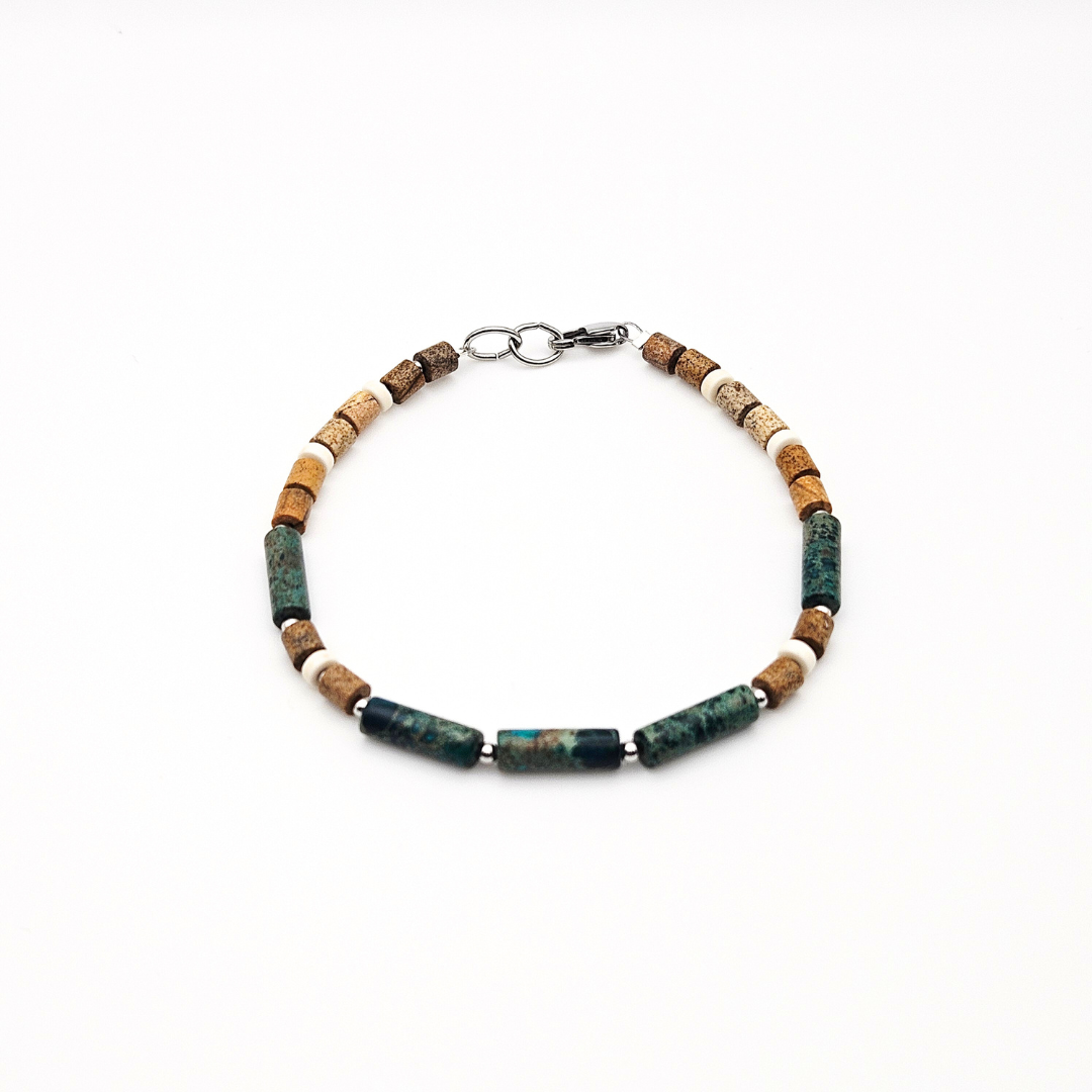 MEN BRACELET JASPER DEEP SEA & BROWN MIX