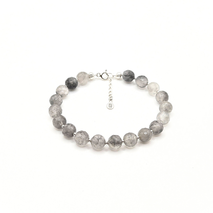 Delicate Konkordia Bracelet - 925 Sterling Silver & Grey Quartz