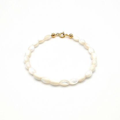 PULSEIRA OVAL DE MADREPÉROLA BRANCA