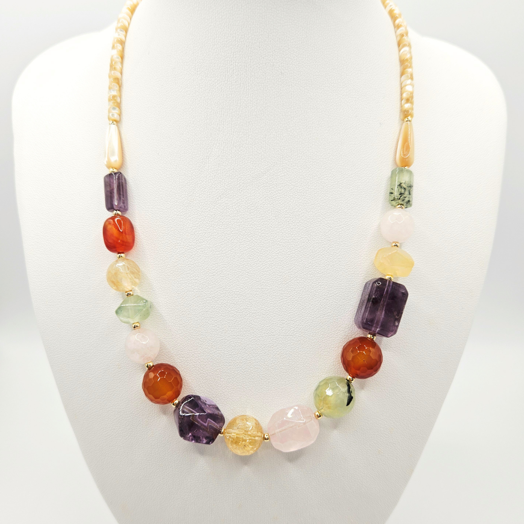 Flores Necklace – Gold-plated Silver & Mixed Gemstones