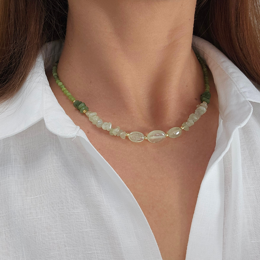 COLAR CALDEIRA COM PREHNITA