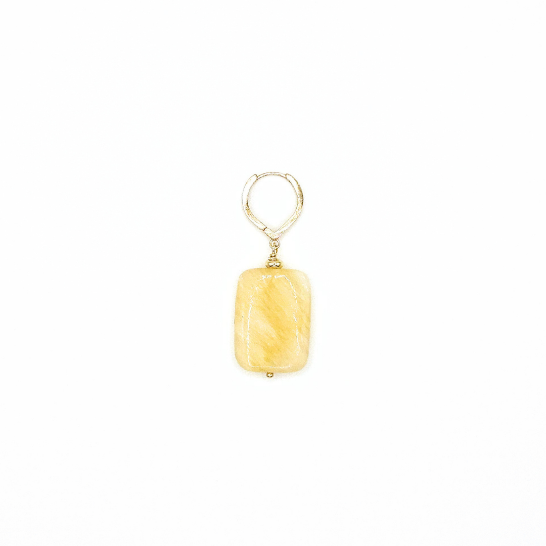 Brincos Pelmo – Prata Banhada a Ouro e Calcite Rectangular