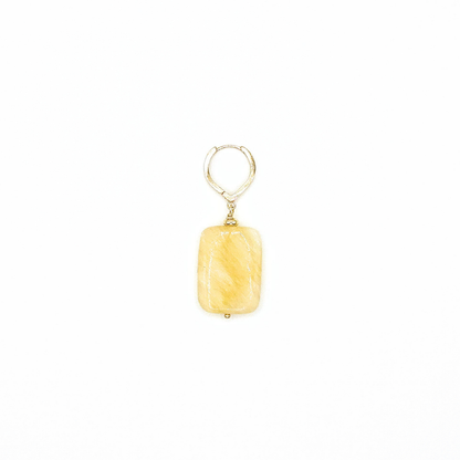 Brincos Pelmo – Prata Banhada a Ouro e Calcite Rectangular