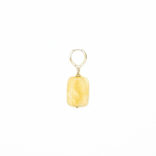 Brincos Pelmo – Prata Banhada a Ouro e Calcite Rectangular